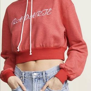 Rodarte Radarte Sweatshirt Hoodie Cropped Red S